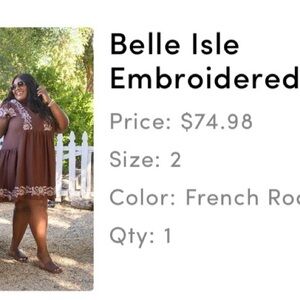 torrid French Roast Embroidered Mini Dress